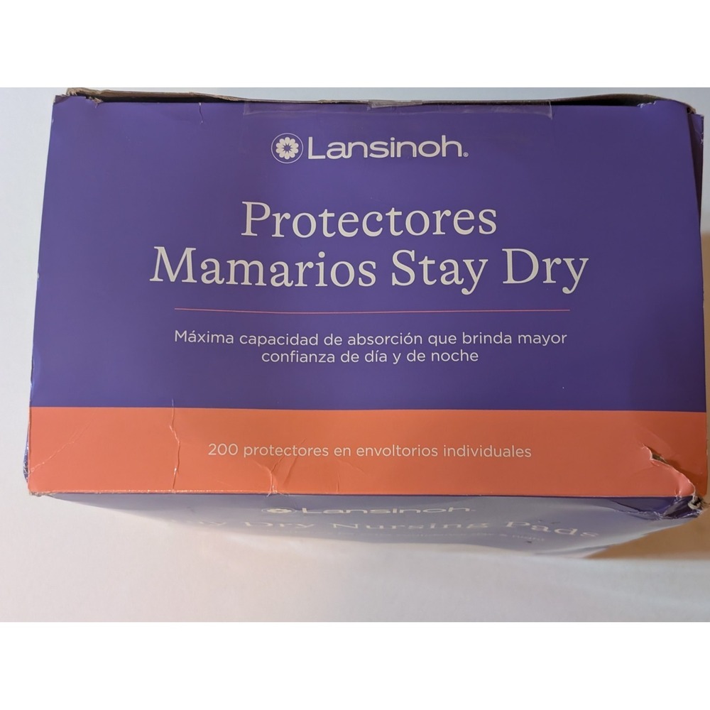 LANSINOH Stay Dry Nursing Pads 200 Ct Individually Wrapped – Distressed‎ Box - Picture 2 of 6
